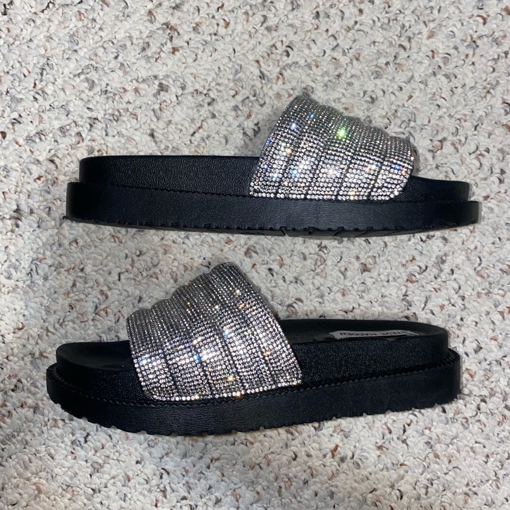 Steve Madden Rhinestone Slides - 6! Worn once.
